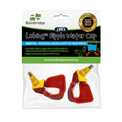 Nipple Water Cup - Lubing - High Fill - 2 Pack