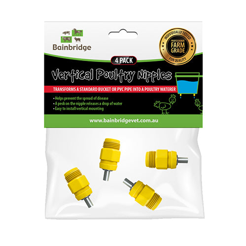 Poultry Dropper Nipple - 4 Pack