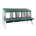 Nesting Box Metal Rollaway Battery - 4 Hole - Single Row, Single Sided with Legs