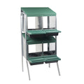 Nesting Box Metal Rollaway Battery - 4 Hole - Double Row, Single Sided with Legs