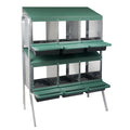 Nesting Box Metal Rollaway Battery - 6 Hole - Double Row, Single Sided with Legs