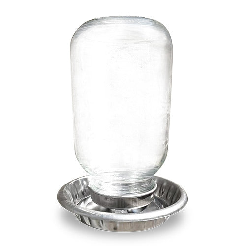 1lt Drinker Galv. Base w/Glass Mason Top