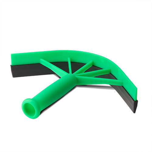 Plastic Sweat Scraper - Curved Rubber Blade Blue