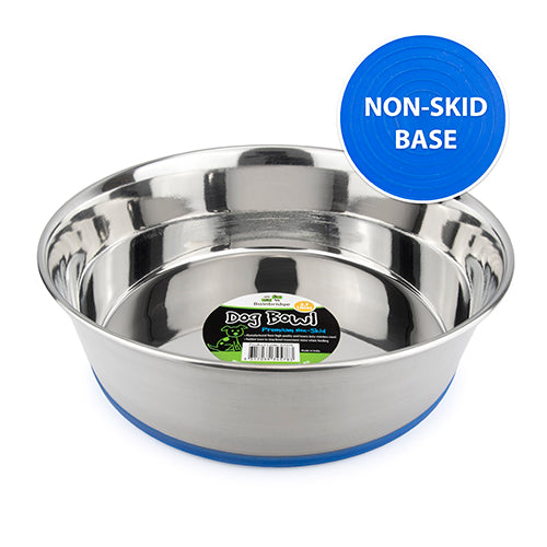 Dog Bowl Stainless Steel Non Skid (Blue Base)