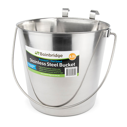 Stainless Steel Bucket - Flat Sided