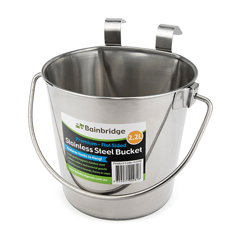 Stainless Steel Bucket - Flat Sided