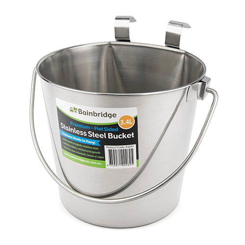 Stainless Steel Bucket - Flat Sided