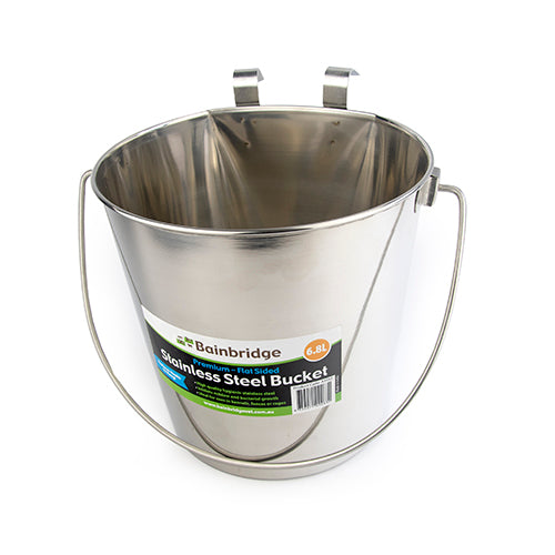Stainless Steel Bucket - Flat Sided