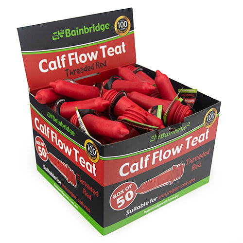 Calf Flow Teat - Threaded Red (box of 50)