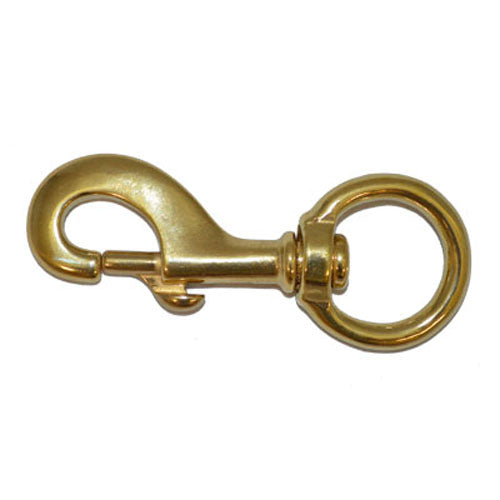 Round Eye Swivel Snaphook - Brass