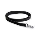 Leather Lead Black Silver Fittings