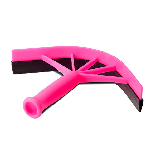 Plastic Sweat Scraper - Curved Rubber Blade Blue