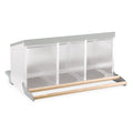 Nesting Box Metal & Plastic Inside - Wooden Perch - Triple Hole