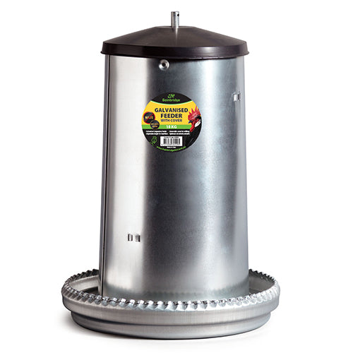 Supreme Galvanised Poultry Feeder with Cover
